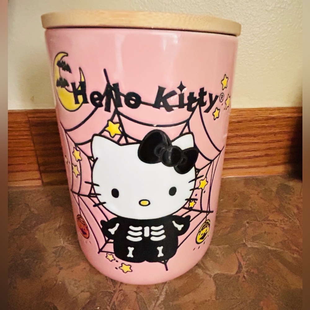Hello Kitty Pink Skelton Halloween Canister